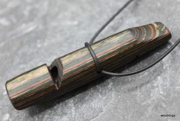 Buntholz grün/braun Doppelpfeife verdreht